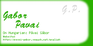 gabor pavai business card